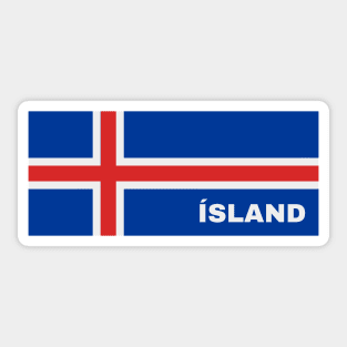 Ísland in Icelandic Flag Sticker